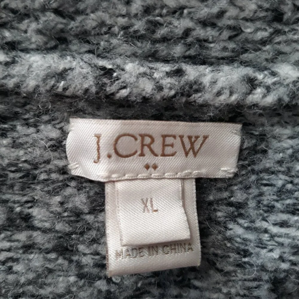 J. Crew Factory Heathered Gray Longline Open Front Cardigan XL Fall Office